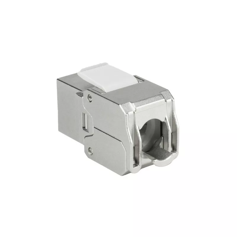 ACT Keystone ligzda RJ45 CAT6 ekranēta bezinstrumentu ar aizvaru, sudrabaini balta