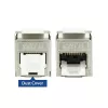 ACT Keystone ligzda RJ45 CAT6 ekranēta bezinstrumentu ar aizvaru, sudrabaini balta