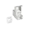 ACT Keystone ligzda RJ45 CAT6 ekranēta bezinstrumentu ar aizvaru, sudrabaini balta