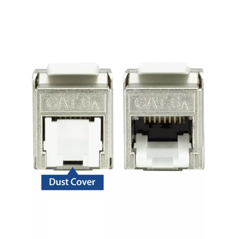 ACT Keystone Jack RJ45 CAT6A ekranēts bezinstrumentu ar putekļu vāciņu