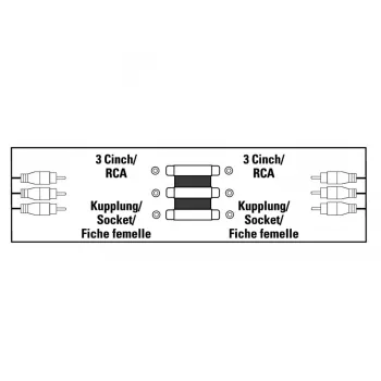 Hama 00205174 kabeļa savienotāju pārveidotājs 3 x RCA