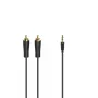 Hama 00205261 audio kabelis 3 m 2 x RCA 3.5mm melns