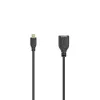 Hama Flexi-plāns USB kabelis USB 2.0 0.15 m Micro-USB A USB A Melns