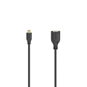 Hama Flexi-plāns USB kabelis USB 2.0 0.15 m Micro-USB A USB A Melns
