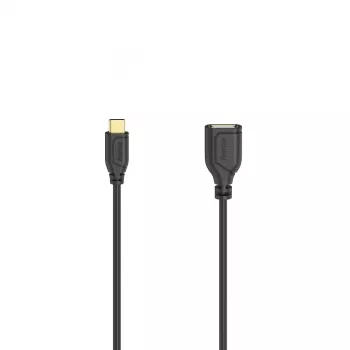 Hama Flexi-plāns USB kabelis USB 2.0 0,15 m USB C USB A Melns