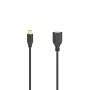 Hama Flexi-plāns USB kabelis USB 2.0 0,15 m USB C USB A Melns