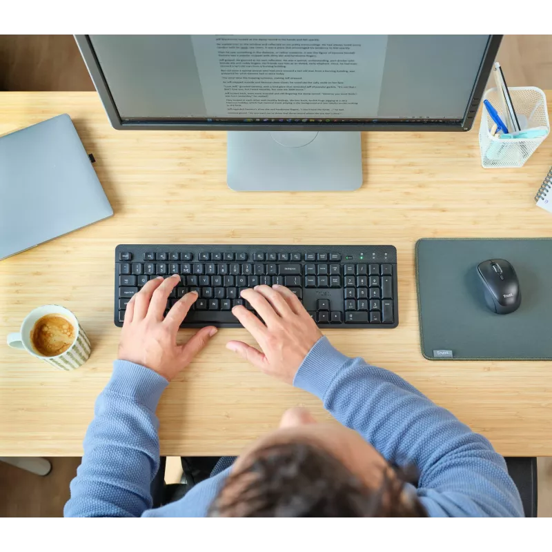 Trust TKM-360 tastatūra ar peli Office RF Wireless QWERTZ vācu melna