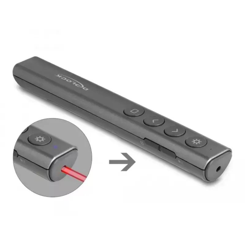 DeLOCK USB lāzera prezentētājs bezvadu USB RF tālvadība sarkans lāzera rādītājs