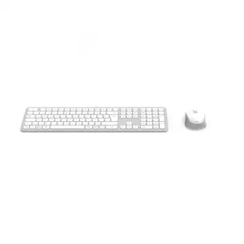 Hama WKM-550 tastatūra Iekļauta pele Mājām/Birojam RF Wireless + Bluetooth QWERTZ Vācu Pelēka, Balta