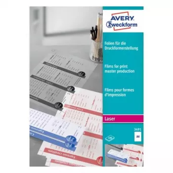 Drukājamā plēve lāzeram A4 Avery 3491