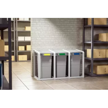 Atkritumu tvertne Hailo ProfiLine Öko XL Taisnstūra Plastmasas Pelēka