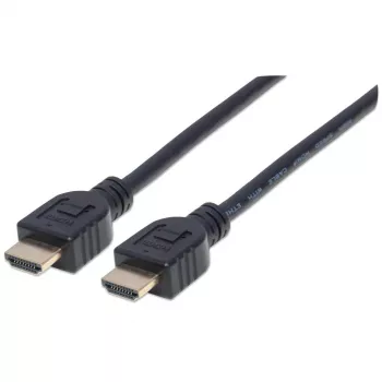 Manhattan HDMI 4K@60Hz kabelis ar Ethernet - CL3 novērtējums, 3m, piemērots sienas iekšējai lietošanai, visiem 4K un 1080p/HD lietojumiem - jauninot tagad vai sagatavojot to, kad nepieciešams, vīrišķais-vīrišķais, melns, Ultra HD 4k x 2k, mūža garantija, augstas kvalitātes ātrdarbīgs