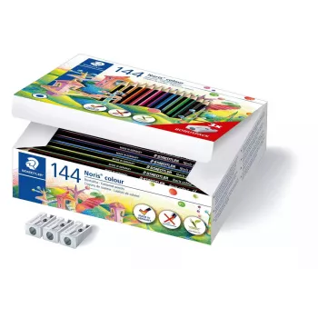Akvareļu zīmuļi Staedtler Noris colour 185 — 144 gab., dažādas 12 krāsas