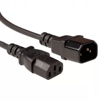 Strāvas vads ACT Powercord LSZH C13 - C14 melns 5 m