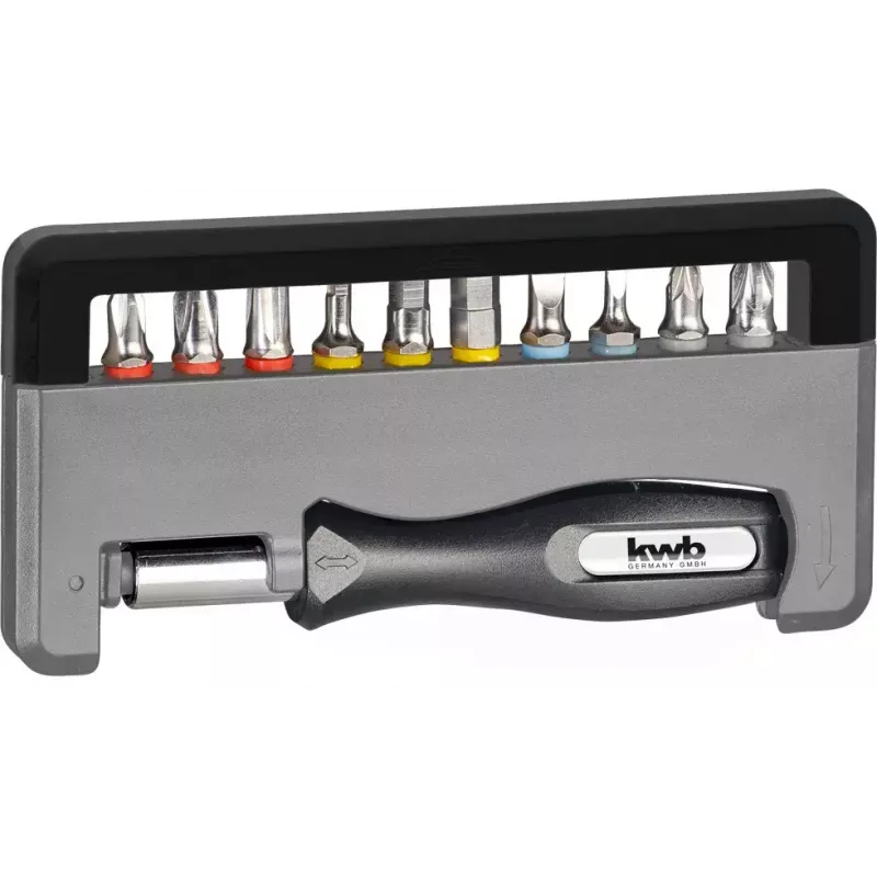 Skrūvgrieža uzgaļu komplekts KWB Industrial Steel Standard Handy Bit Box