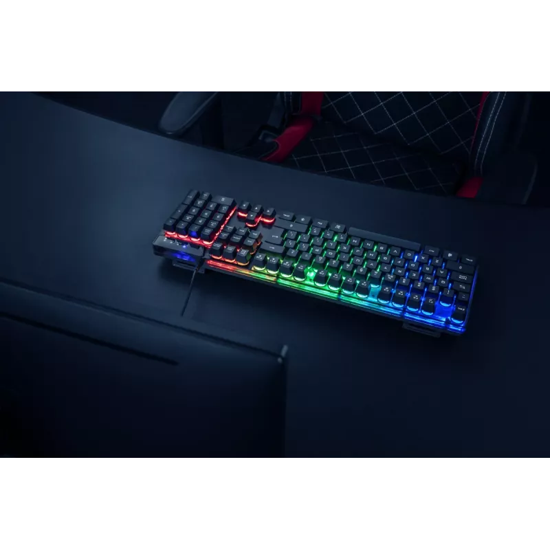 Trust GXT 835 Azor klaviatūra spēlēm USB vadu savienojums vācu izkārtojums melna