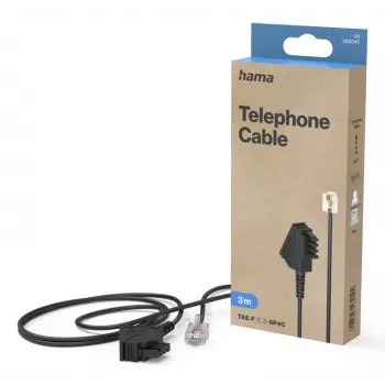 Hama 00300045 telefona kabelis 3 m Melns