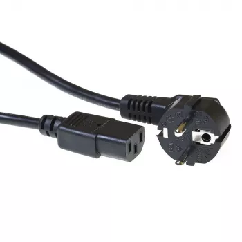 ACT Powercord tīkla savienotājs CEE 7/7 vīrišķais (leņķveida) - C13 melns 0,2 m