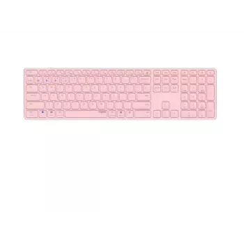 Rapoo E9800M tastatūra bezvadu Bluetooth QWERTZ vācu rozā