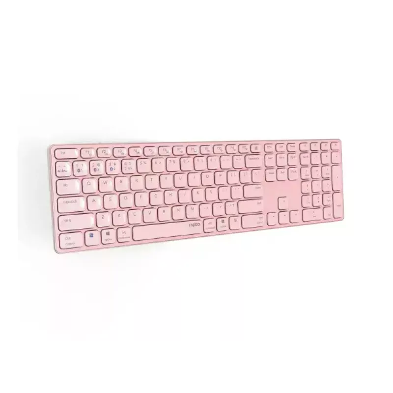 Rapoo E9800M tastatūra bezvadu Bluetooth QWERTZ vācu rozā
