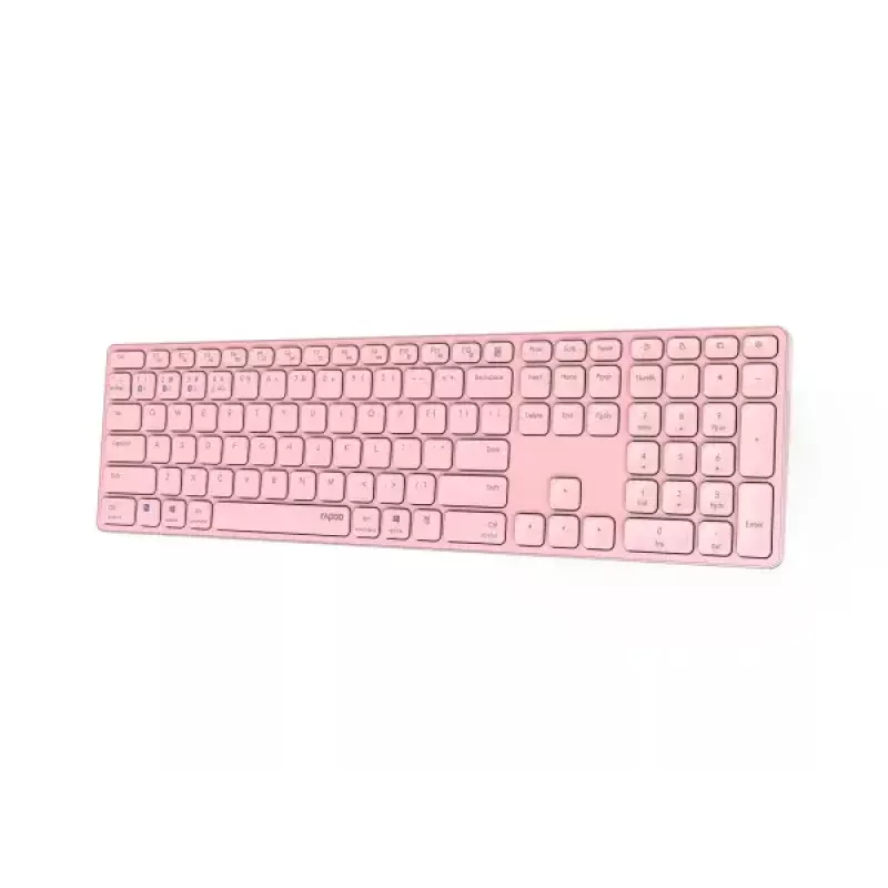 Rapoo E9800M tastatūra bezvadu Bluetooth QWERTZ vācu rozā