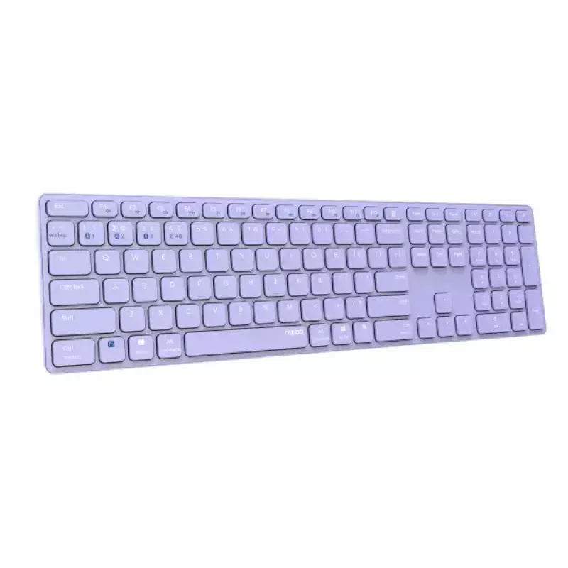 Rapoo E9800M tastatūra bezvadu Bluetooth QWERTZ vācu ceriņkrāsā