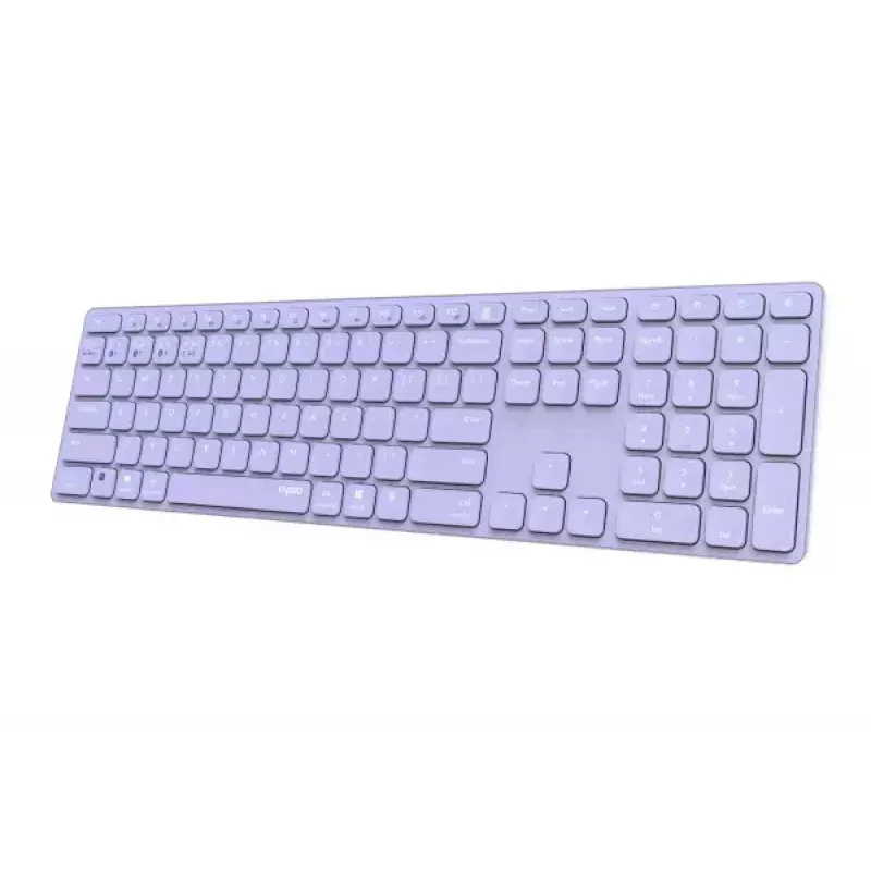 Rapoo E9800M tastatūra bezvadu Bluetooth QWERTZ vācu ceriņkrāsā