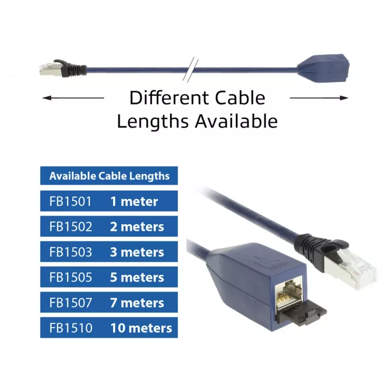 ACT Blue 1 meter LSZH S/FTP CAT6A MPTL pagarinātājs ar aizsargātiem RJ45 savienotājiem