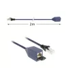 ACT zils 2 metru LSZH S/FTP CAT6A MPTL pagarinātājkabelis bez aizķeres ar RJ45 savienotājiem