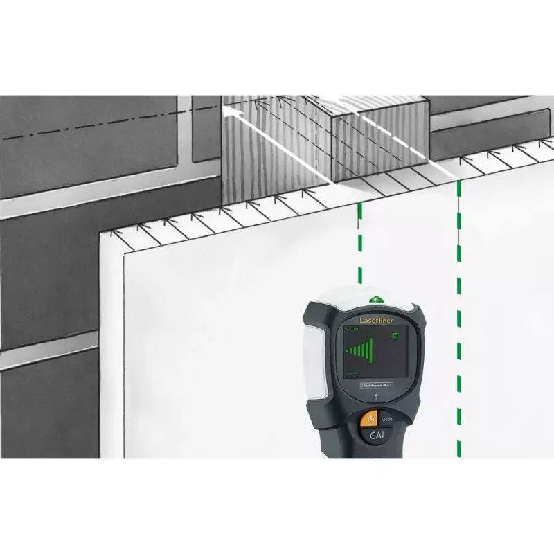 Laserliner MultiScanner Plus digitālais multidetektors Melno metālu Spriegumaktīvs kabelis Metālu Krāsaino metālu Koks