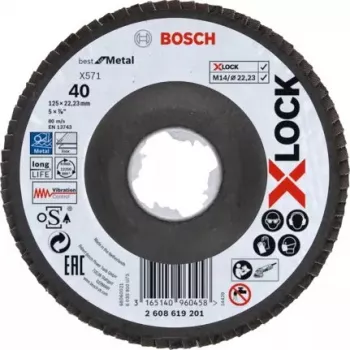 Slīpēšanas disks Bosch X-LOCK X571 BEST FOR METAL tēraudam