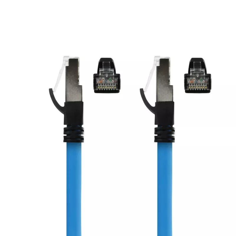 Tīkla kabelis ACT Industrial 5,00 m RJ45 vīr. uz RJ45 vīr. Cat6A melns zils