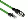 ACT Industrial 5,00 metru sensoru kabelis M12A 8-pin sievišķais uz RJ45 vīrišķais, Ultraflex SF/UTP TPE kabelis, ekranēts