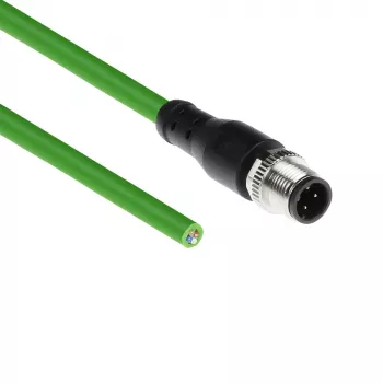 ACT Industrial 1,50 metru sensora kabelis M12D 4-pin vīrišķais uz atvērtu galu, Superflex Xtreme TPE kabelis, ekranēts