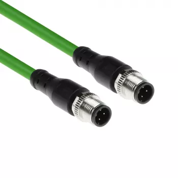 ACT Industrial 1,50 metri Sensoru kabelis M12D 4-pin vīrišķais uz M12D 4-pin vīrišķais, Superflex Xtreme TPE kabelis, ekranēts