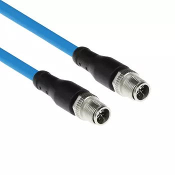 ACT Industrial 1,50 metri sensora kabelis M12X 8 kontaktu vīrišķais uz M12X 8 kontaktu vīrišķais, Superflex SF/UTP TPE kabelis, ekranēts