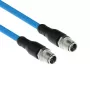 ACT Industrial 1,50 metri sensora kabelis M12X 8 kontaktu vīrišķais uz M12X 8 kontaktu vīrišķais, Superflex SF/UTP TPE kabelis, ekranēts