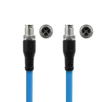 ACT Industrial 1,50 metri sensora kabelis M12X 8 kontaktu vīrišķais uz M12X 8 kontaktu vīrišķais, Superflex SF/UTP TPE kabelis, ekranēts
