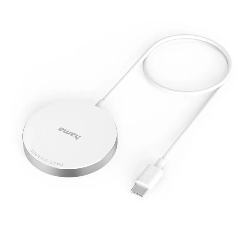 Hama MagCharge FC15 mobilajam tālrunim, viedtālrunim balts USB bezvadu uzlāde ātrā uzlāde iekštelpām