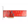 DeLOCK PCI Express x8 karte uz 2 iekšējām NVMe M.2 Key M 110 mm bifurkācija zema profila