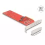 DeLOCK PCI Express x8 karte uz 2 iekšējām NVMe M.2 Key M 110 mm bifurkācija zema profila