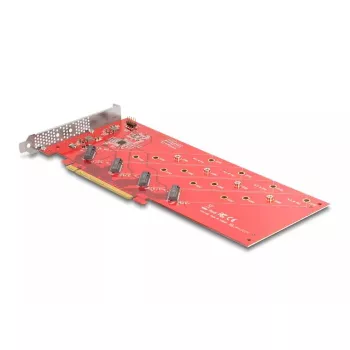 DeLOCK PCI Express x16 karte ar 4 iekšējiem NVMe M.2 Key M 110 mm bifurkācijas slotiem