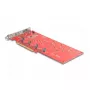 DeLOCK PCI Express x16 karte ar 4 iekšējiem NVMe M.2 Key M 110 mm bifurkācijas slotiem