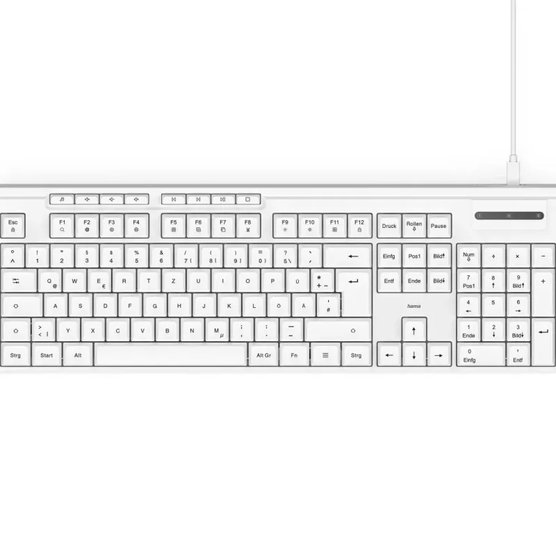 Hama CK-200 tastatūra Mājai/Birojam USB QWERTZ vācu balta