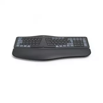 Hama WK-900 Ergo tastatūra Mājai/Birojam RF Wireless + Bluetooth QWERTZ Vācu Melna, Zila, Tumši pelēka
