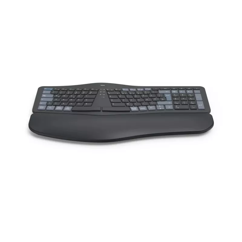Hama WK-900 Ergo tastatūra Mājai/Birojam RF Wireless + Bluetooth QWERTZ Vācu Melna, Zila, Tumši pelēka