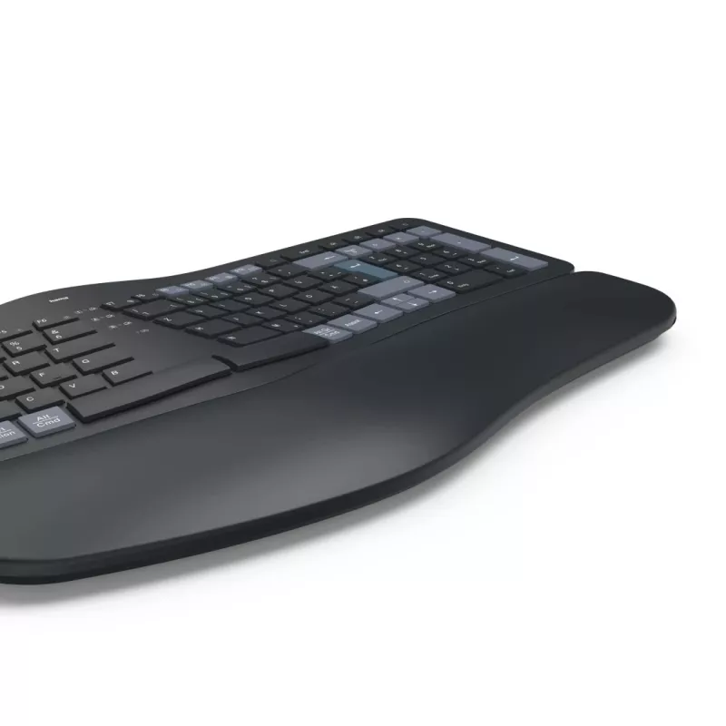 Hama WK-900 Ergo tastatūra Mājai/Birojam RF Wireless + Bluetooth QWERTZ Vācu Melna, Zila, Tumši pelēka