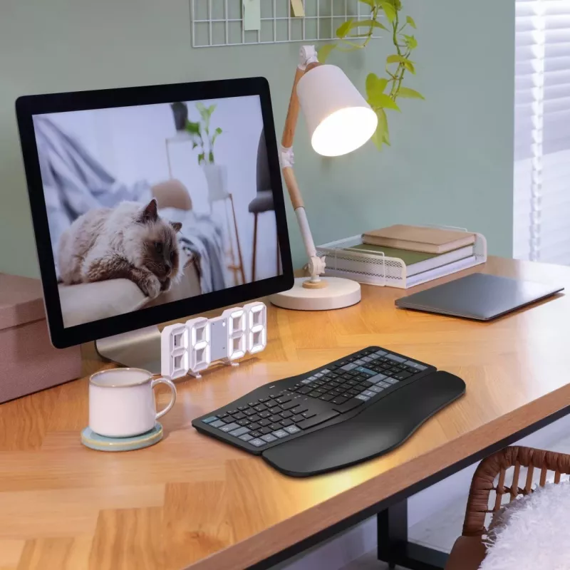 Hama WK-900 Ergo tastatūra Mājai/Birojam RF Wireless + Bluetooth QWERTZ Vācu Melna, Zila, Tumši pelēka
