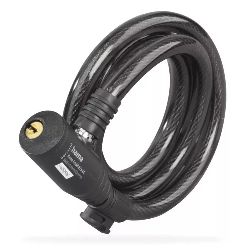 Hama 00178136 velosipēda slēdzene, melna, 1200 mm, troses slēdzene