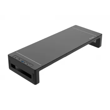 Monitora statīvs EQUIP Ergonomisks monitora statīvs ar USB (USB-A x4, USB-C x1), brīvi stāvošs, 25 kg, melns